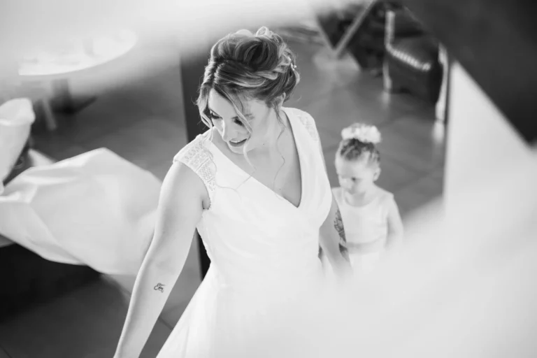 Photo des préparatifs de la mariée lors d'un reportage photos de mariage à Lanester.